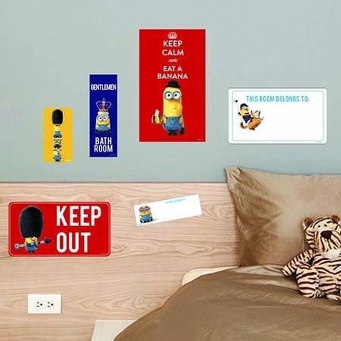 Minions Muurstickers Boys Room - 6 stuks - Multi