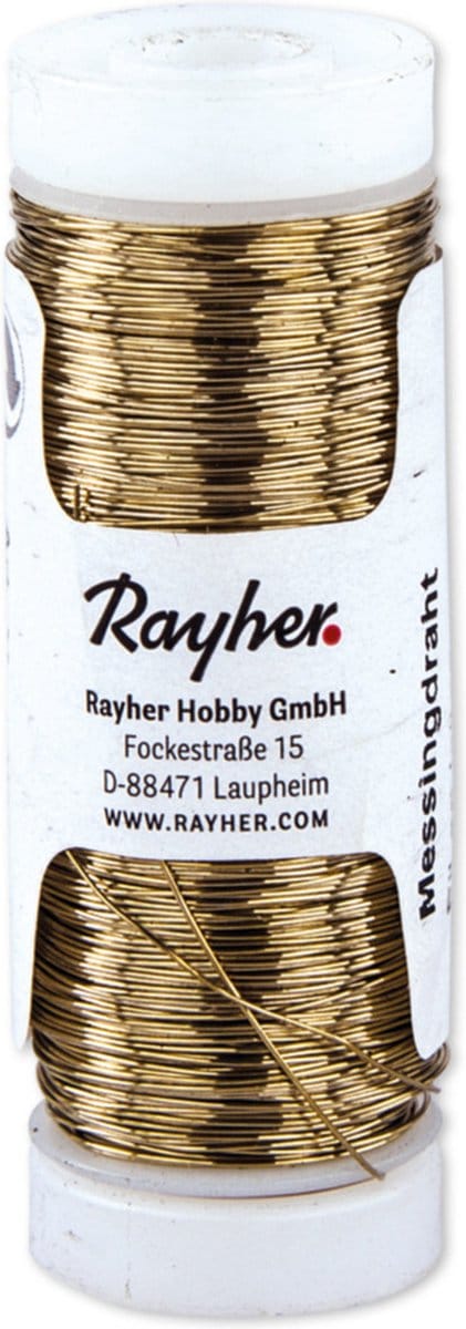 Rayher Bloemendraad of ijzerdraad - messing - 0.3 mm dik - 150 meter snoer - metaaldraad - bindmaterialen