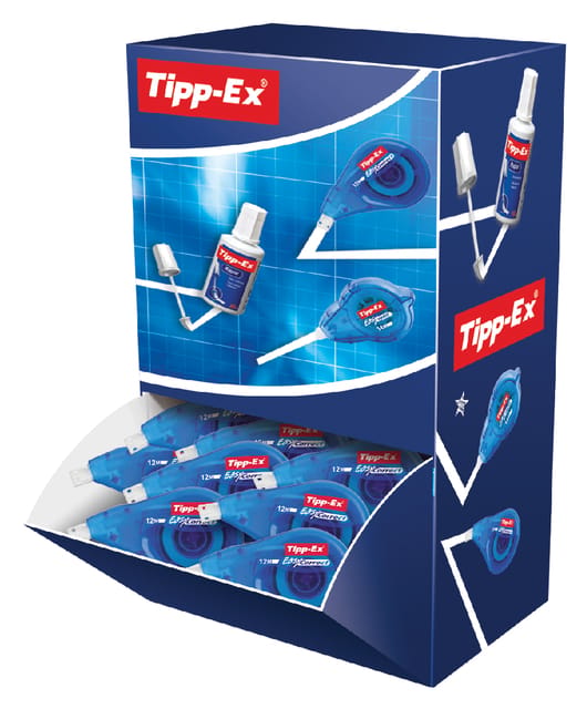 Tipp-Ex Correctieroller - Easy Correct - Zeer lang gebruik - 12m lengte - Zijdelinkse grip - 20 stuks