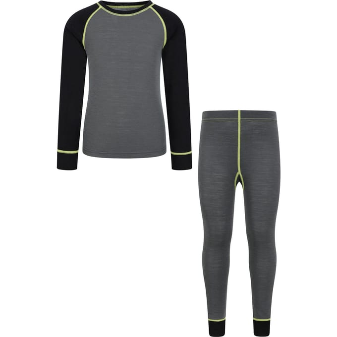 Mountain Warehouse Kinder/Kids Merino II Base Layer Set (Legering)