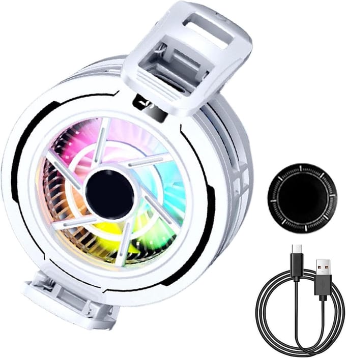 Magnetische Telefoonkoeler - Telefoon Ventilator Koeler - Mobiel Gamers - Real-time LED Temperatuurweergave - 9.5 x 8 x 4.5 cm