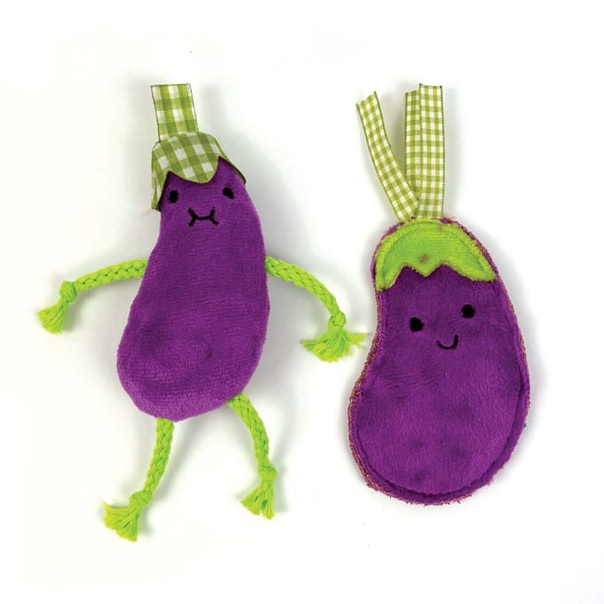 Happy pet tabby patch aubergines met catnip 12 cm en 15 cm