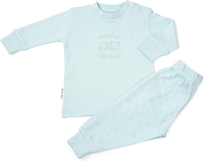 Frogs and Dogs - Pyjama Basic met Borduursel - Blauw - Maat 62 - Jongens