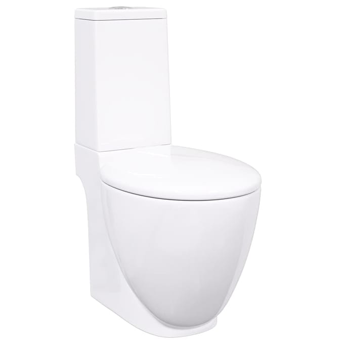 vidaXL - Toilet - met - afvoer - achter - keramiek - wit