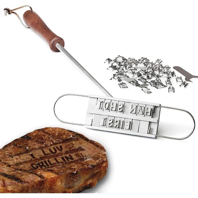 Barbecue Brandijzer Kits DIY Vlees Gereedschap Set Grill Brandijzer met Verwisselbare Letters white