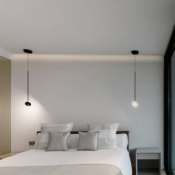 LEDS-C4 LED hanglamp Invisible Single, zwart, aluminium