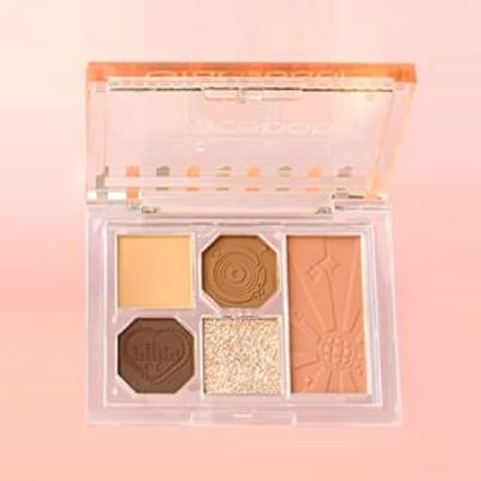Gracebabi - 2 in 1 Eyeshadow & Cheek Palette - Brown #02 Brown - 6.9g