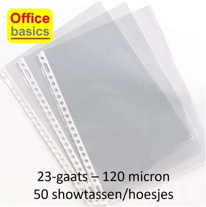 50 x Showtas Office Basics * 23 gaats * extra dik 0.12mm ** PP glad