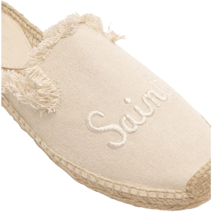 espadrillas creme vrouw Saint Barth met schrijven
