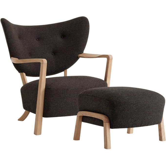&Tradition Wulff ATD2 Fauteuil & ATD3 Poef - hallingdal 376 - oiled oak