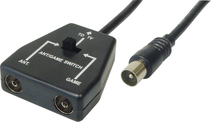 Coax (m) - 2x Coax (v) game console schakelaar - 0,50 meter
