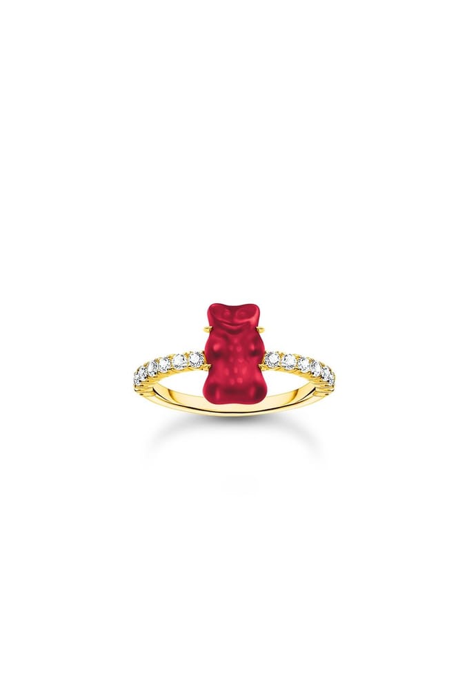 Thomas Sabo - TR2459-414-10-54 - Ring - 925 zilver - Dames - Goldbär rood - Ringmaat 54