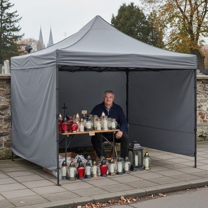 Springos Partytent - 300x300xcm - Hoogte Verstelbaar - PVC - Polyester - Harmonica- Frame - Grijs