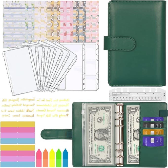 A6 Binder Budget, MARICATO 29-Piece Budget Planner, 6-Hole Loose Leaf Notebook Money Organizer with Budget - ShopVlot