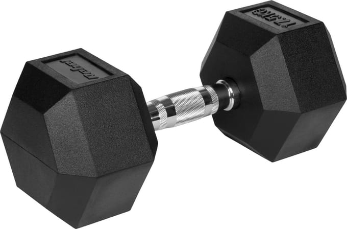 Rebel Hex Serie - Hexagonale Halter - 17,5 kg - Gietijzer - Rubber Coating