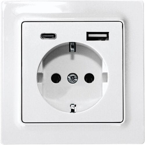 Eltako DSS55E+USBA+C-wg Stopcontact Inbouw (in muur), Schroefbevestiging