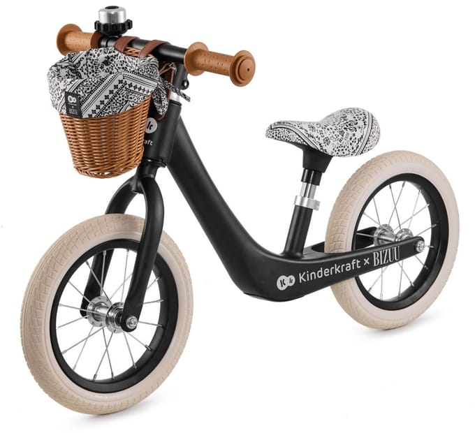 Kinderkraft RAPID 2 - Loopfiets - Magnesium Frame - Met Bel en Mandje - Zwart
