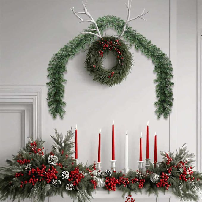 vidaXL - Kerstkrans - 2 - st - Groen - 20 - m - PVC