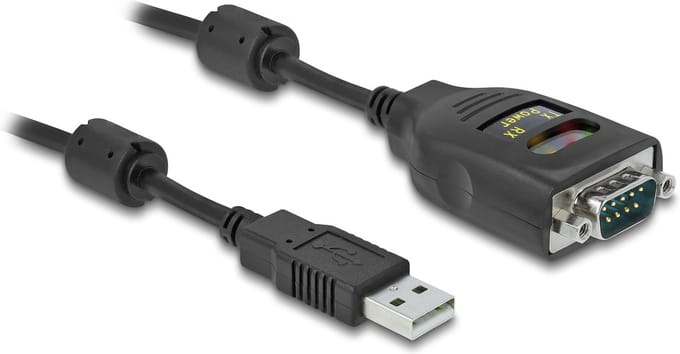Delock Adapter USB 2.0 Type-A to Serial RS-232 D-Sub 9 pin 2.5 kV Galvanic Isolation 2 m