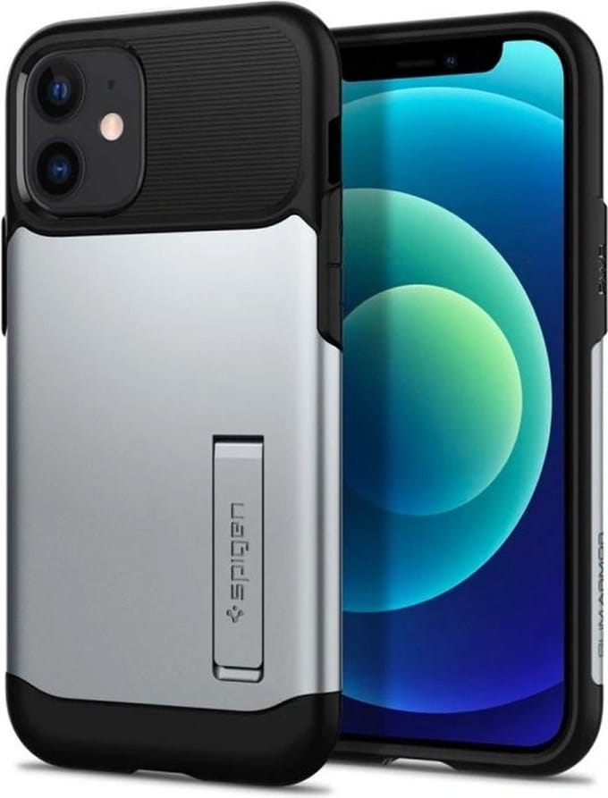Spigen Slim Armor Apple iPhone 12 Mini Hoesje Zilver