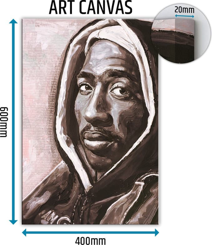 2Pac canvas schilderij schilderij 40x60 cm