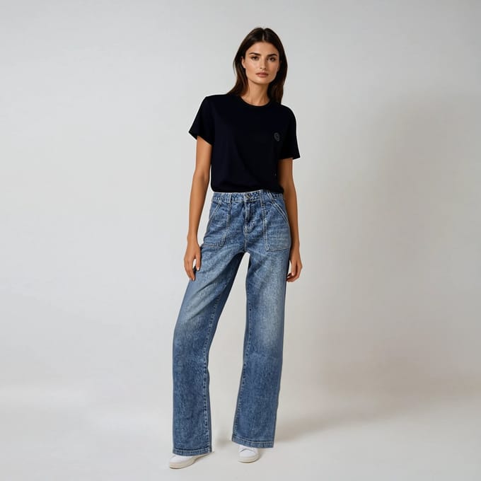 Loose fit jeans van katoenmix model 'LOLA'