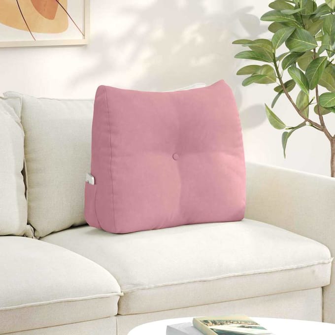 vidaXL - Rugkussen - Roze - 60 - x - 24 - x - 50 - cm - Fluweel