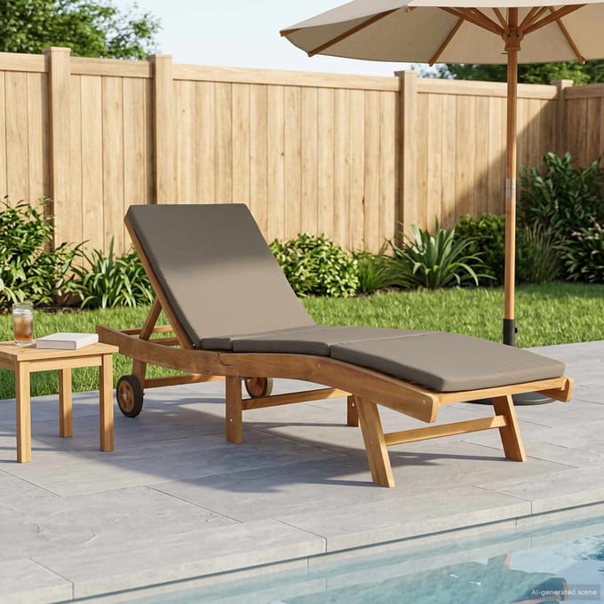 vidaXL - Ligstoel - Polyester - Bruin - en - Taupe
