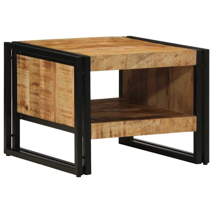 vidaXL - Salontafel - 50x50x38 - cm - massief - ruw - hout - mango