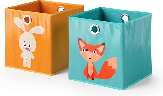 Vicco Opvouwbare box – 30 x 30 cm Set van 2 Oranje/Blauw