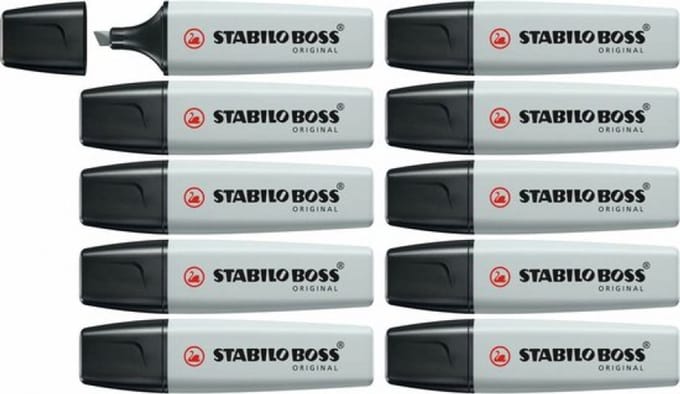 Markeerstift STABILO Boss Original 70/194 pastel mistig grijs - 10 stuks