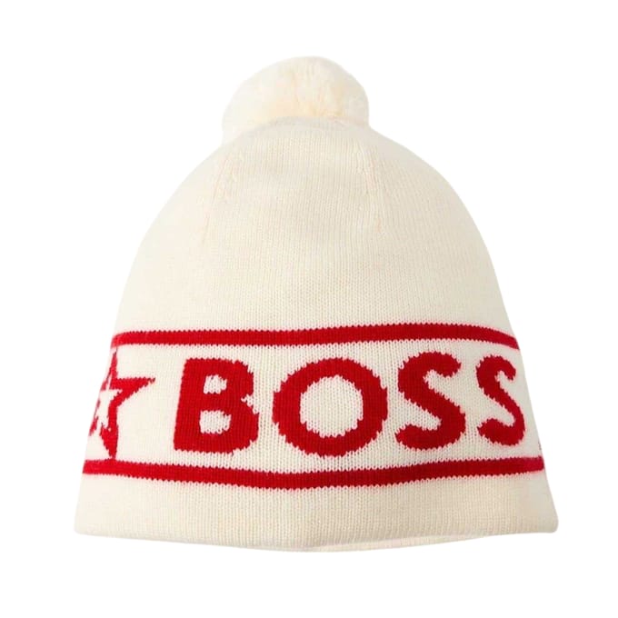 Boss Gebreide uniseks muts voor volwassenen (Wit)