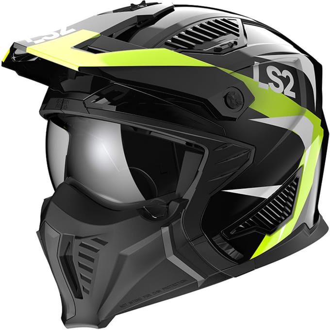 LS2 OF606 Drifter Triality H-V Yellow 06 Offroad Helmet - Maat S - Helm