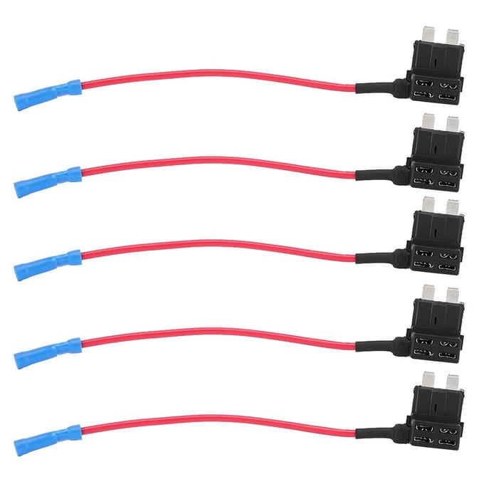 5 Stuks Auto Extra Circuit Medium Standaard Steekzekeringkast Blok Houder red