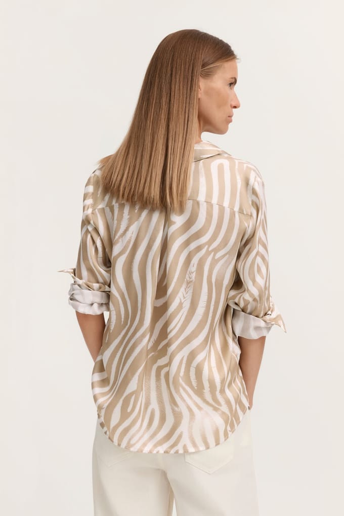 Bugatti Damen Bedrukte overhemdblouse van viscose