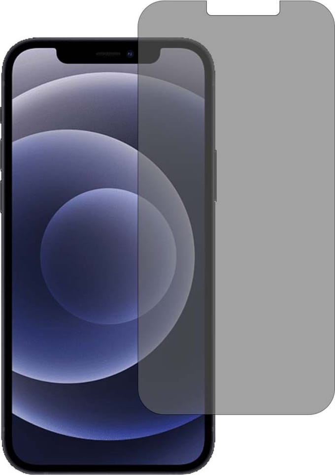 Smartphonica Privacy screenprotector voor iPhone 12 tempered glass geschikt voor iPhone 12