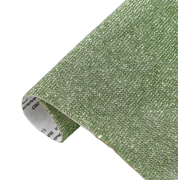 Dailygoods - Bling Strass Sticker 19 x 24 cm, Diep Groen voor Decoratie