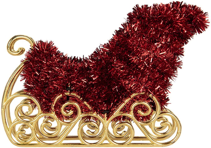 Clayre & Eef Kerstdecoratie Slee 11x5x14 cm Rood Kunststof