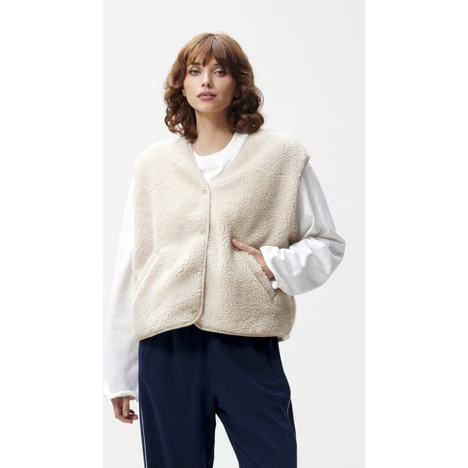 Catwalk Junkie Teddy Bodywarmer Cement Size: 34 | Vests Outlet | Dames | Beige