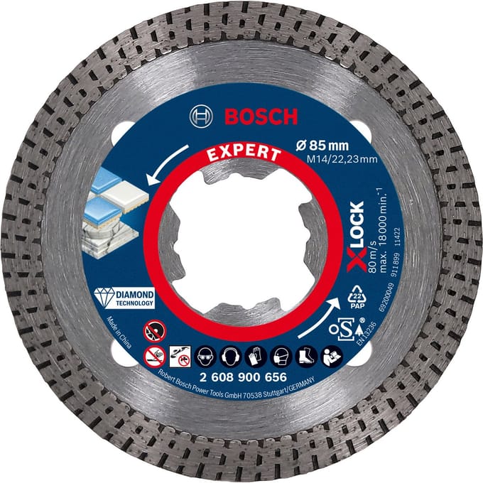 Bosch EXPERT X-LOCK DIAMANTSCHIJF HARD CERAMIC 85 X 2223 X 14 X 10 MM