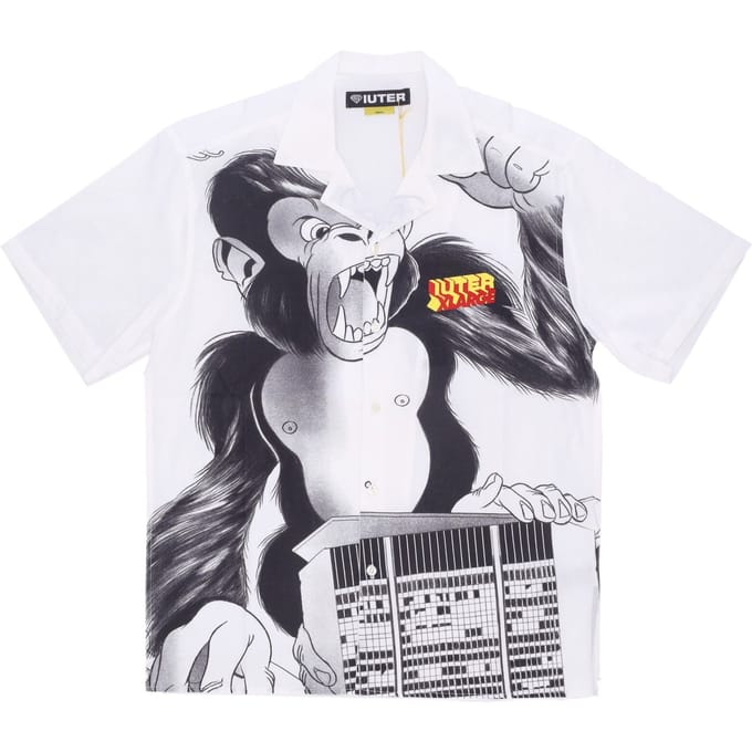 Xiuter Heren overhemd met korte mouwen Giant Shirt Wit