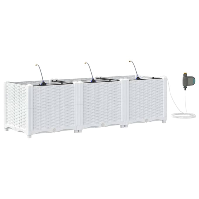 vidaXL - Plantenbak - 3 - st - Wit - 120 - x - 40 - x - 37,5 - cm - PP