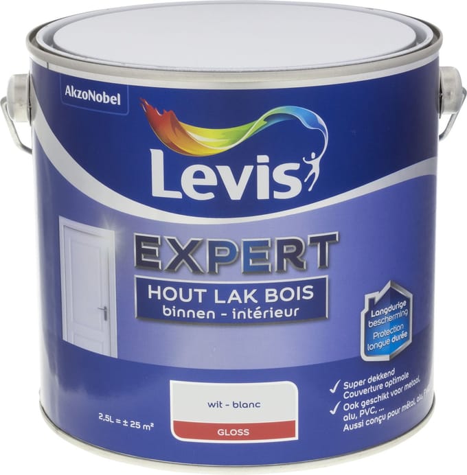 Levis - Expert Hout Lak Binnen Gloss - Wit - 2,5 L