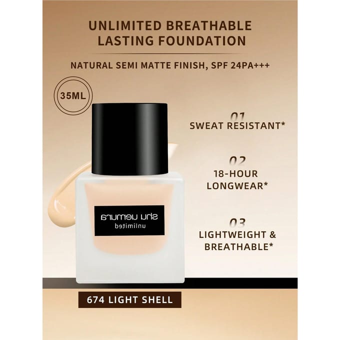 Shu Uemura - Unlimited Breathable Lasting Foundation 674 Light Shell - 35ml