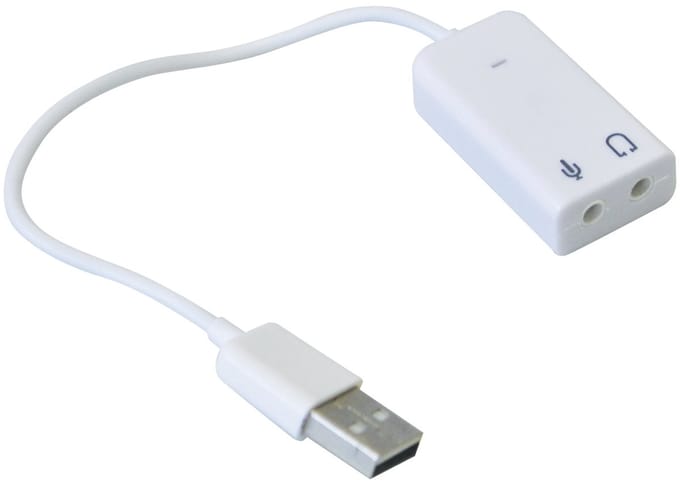 USB-A - 3,5mm Jack headset audio adapter / wit - 0,15 meter