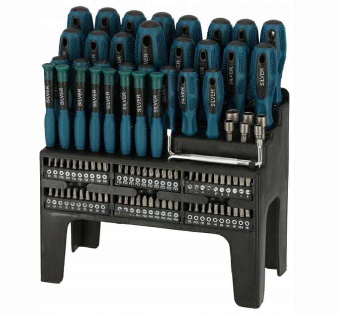 Silver Zestaw - Schroevendraaierset - 100 Delig - Ergonomisch - Magnetisch
