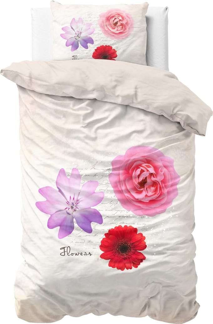 Sleeptime Summer flower - Dekbedovertrek - Eenpersoons - 140x200/220 + 1 kussensloop 60x70 - Multi
