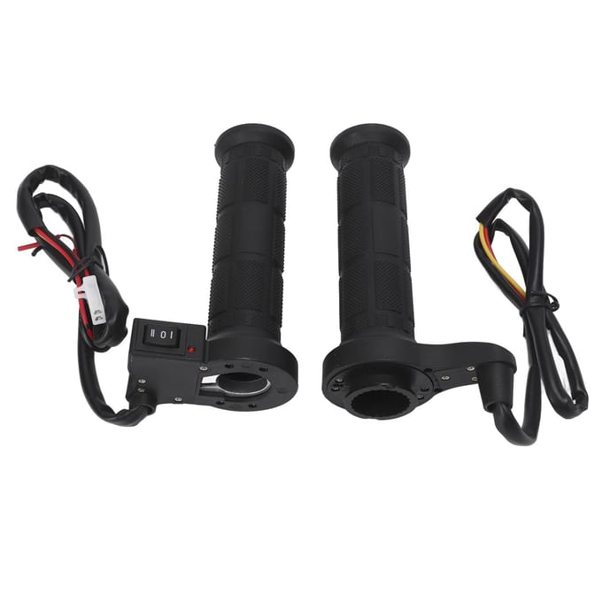 1 Paar Motor Verwarmde Handvatten Universeel Elektrische Verwarming Stuur Gemodificeerde Accessoires 22mm black