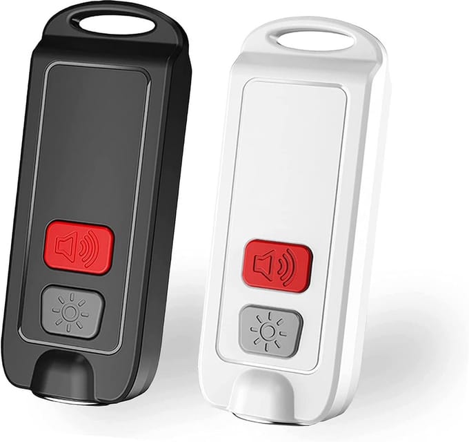 Persoonlijk Veiligheidsalarm 130 dB met LED Zaklamp, Oplaadbaar, 2 Stuks