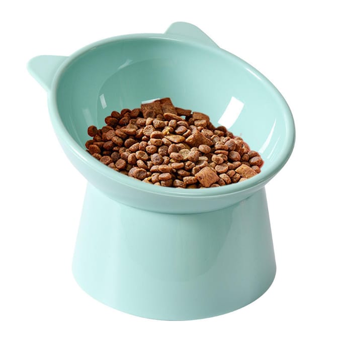 Gamelle surélevée pour chat, inclinée, facile à nettoyer, pour petits chiens, verte vert